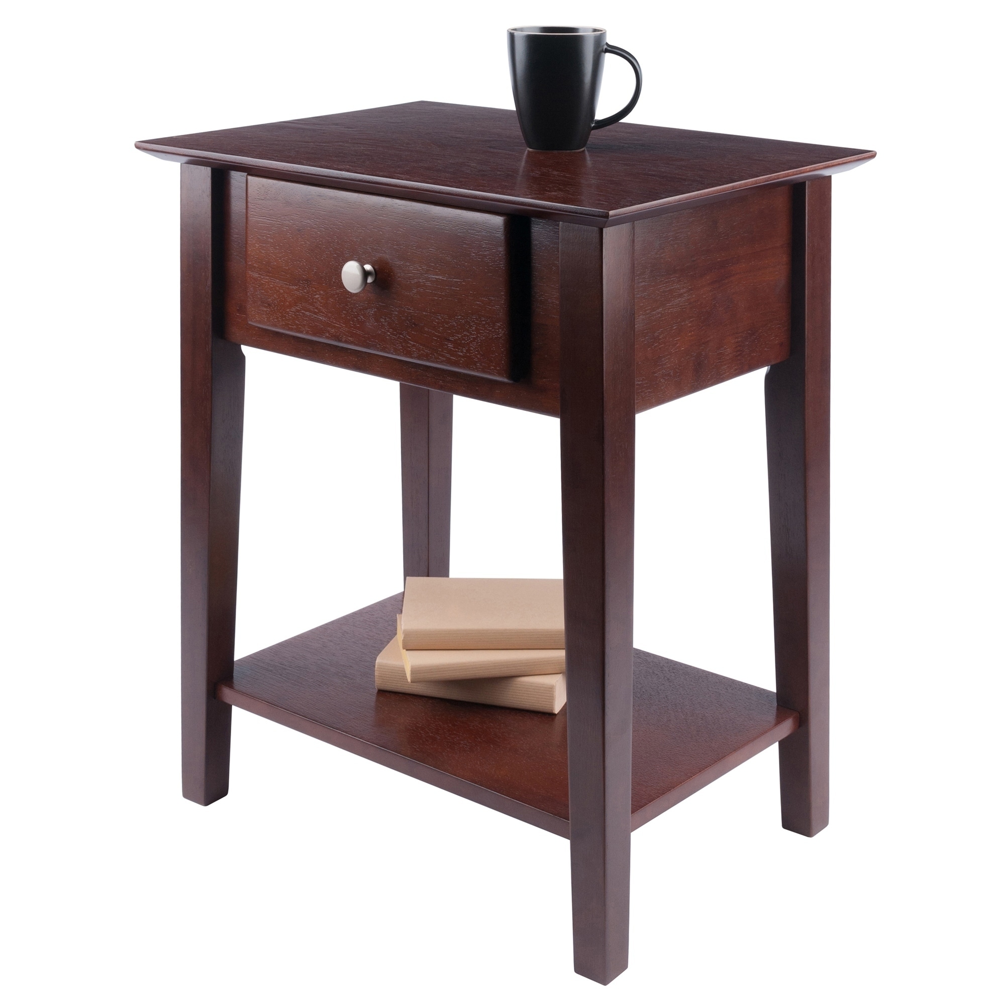 Shop Shaker Walnut Wood Night Stand End Table Overstock 15390523