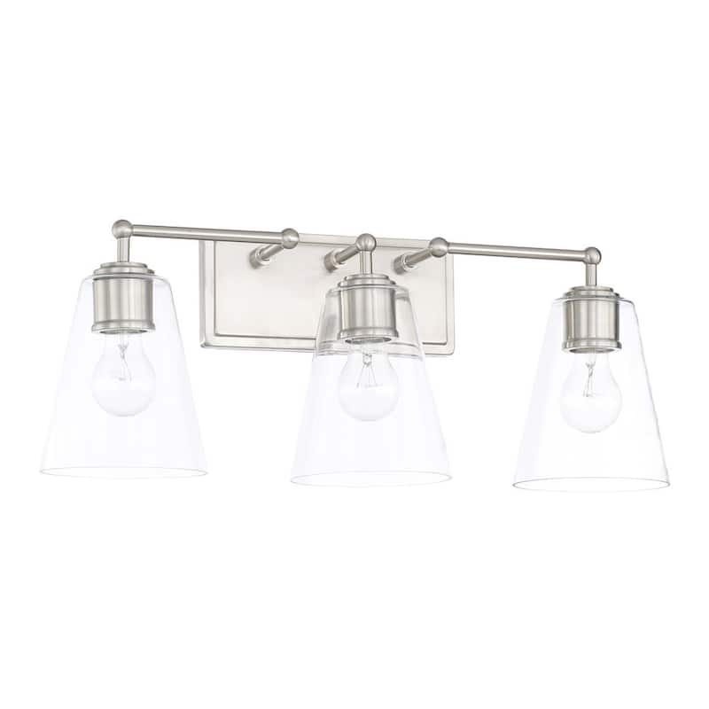 Brushed Nickel 3-light Bath/ Vanity Fixture
