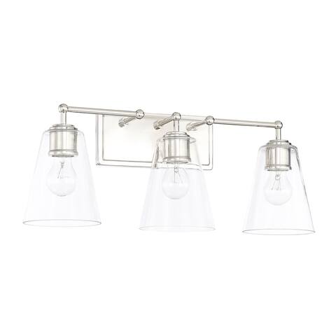 3-light Polished Nickel Bath/Vanity Fixture