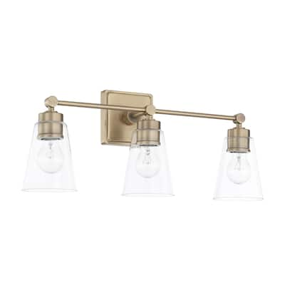 3-light Aged Brass Bath/Vanity Fixture