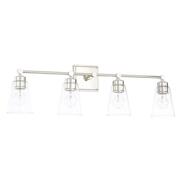 Shop 4 Light Polished Nickel Bath Vanity Fixture Overstock