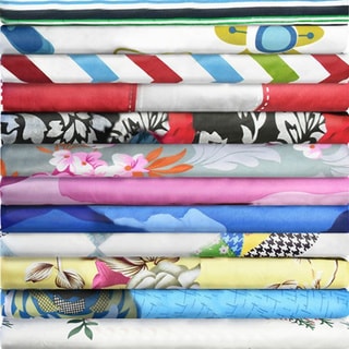 Printed Design 6-piece Bed Sheet Set, - Soft Brushed Microfiber, With Deep Pocket Fitted Sheet.