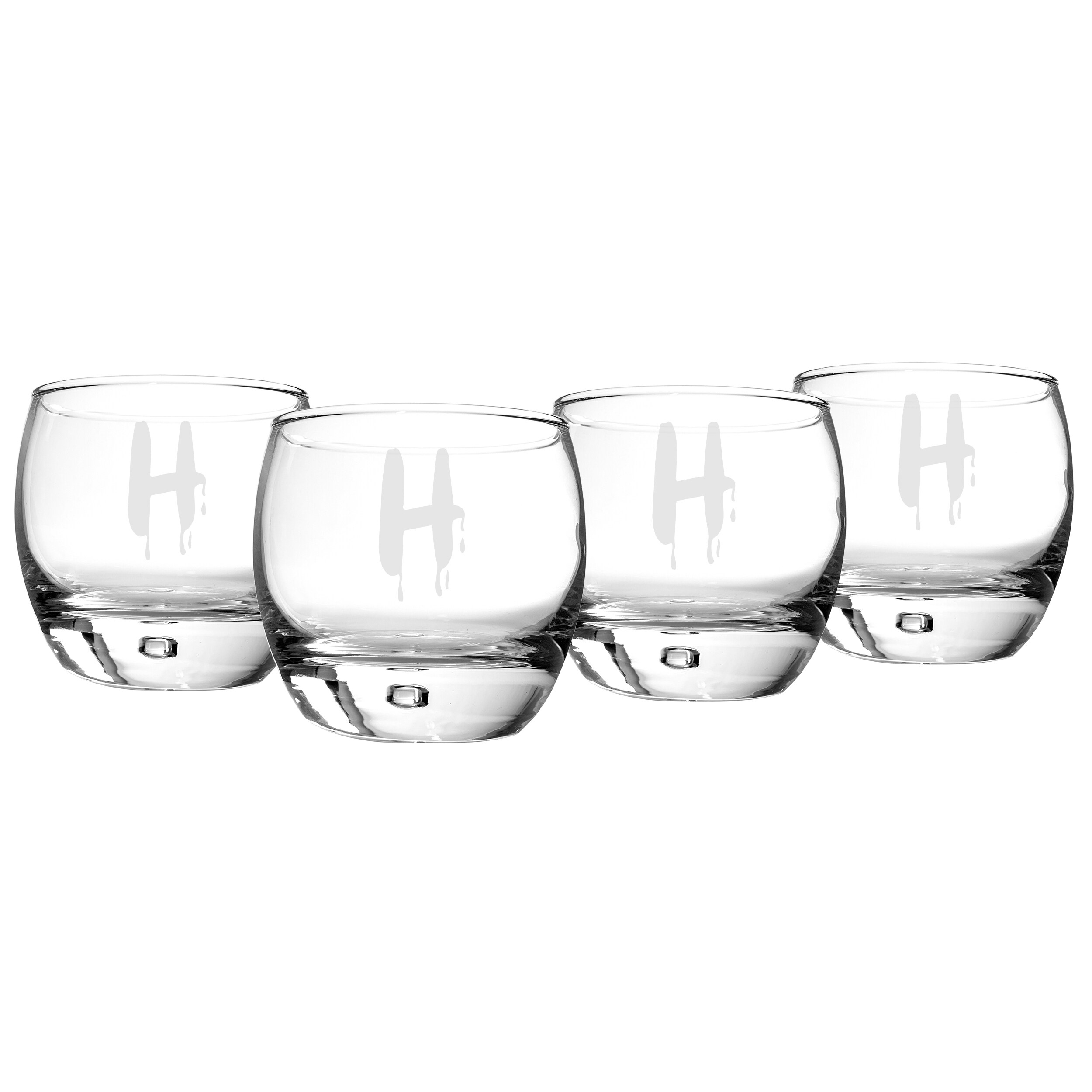 Personalized 10.75 oz. Heavy Based Whiskey Glasses (Set of 4)