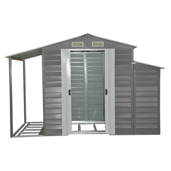 shop outsunny grey metal 10' x 5' outdoor garden storage