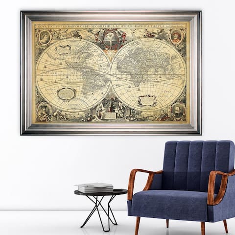 Parchment Treasue Map -Silver Frame