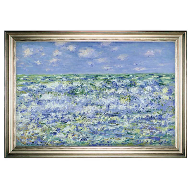 Waves-Breaking -Claude Monet -Silver Frame