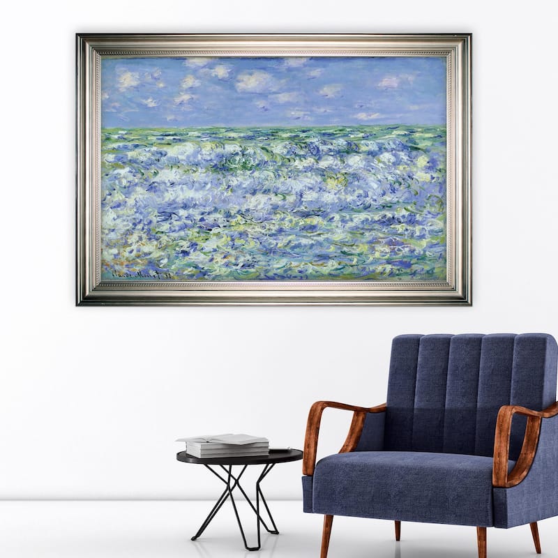 Waves-Breaking -Claude Monet -Silver Frame - Wood - Silver
