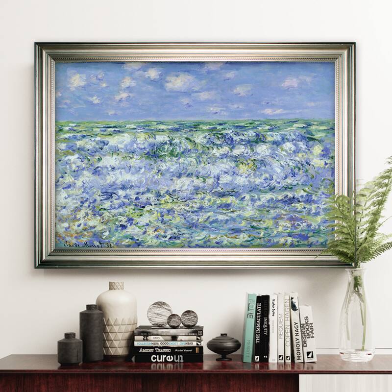 Waves-Breaking -Claude Monet -Silver Frame