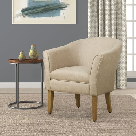 Accent Chairs Living Room Online At Our Best Porch Den Kingswell Flax Brown Barrel Accent Chair