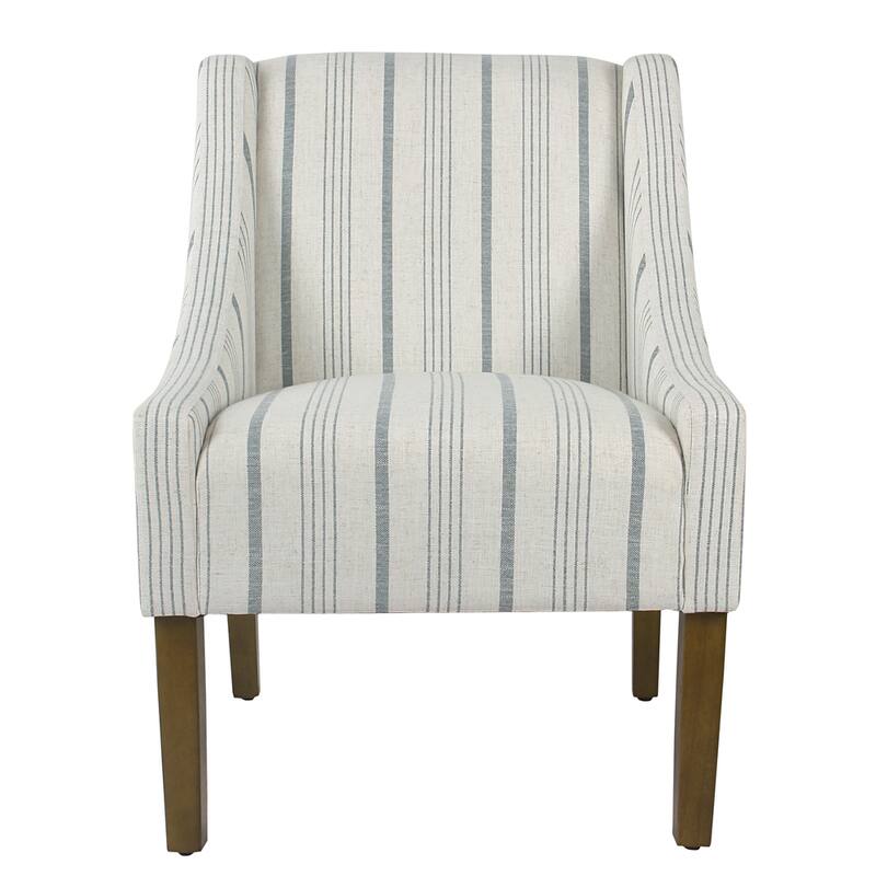 HomePop Modern Swoop Accent Chair Blue Calypso Stripe On Sale Bed