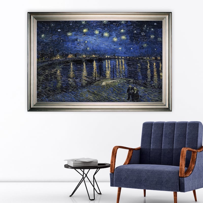 Over-the-Rhone -Claude Monet -Silver Frame - Wood - Silver - Rectangle - Traditional
