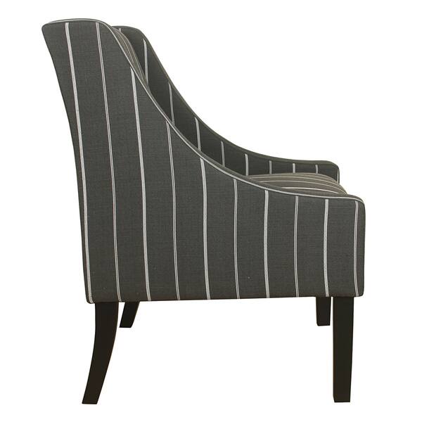 HomePop Modern Swoop Arm Accent Chair Black and White