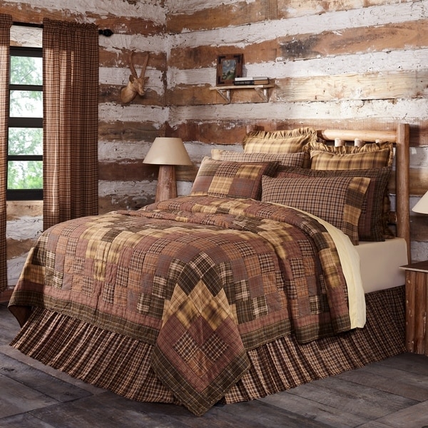 Brown Rustic Bedding VHC Prescott Quilt Cotton Patchwork