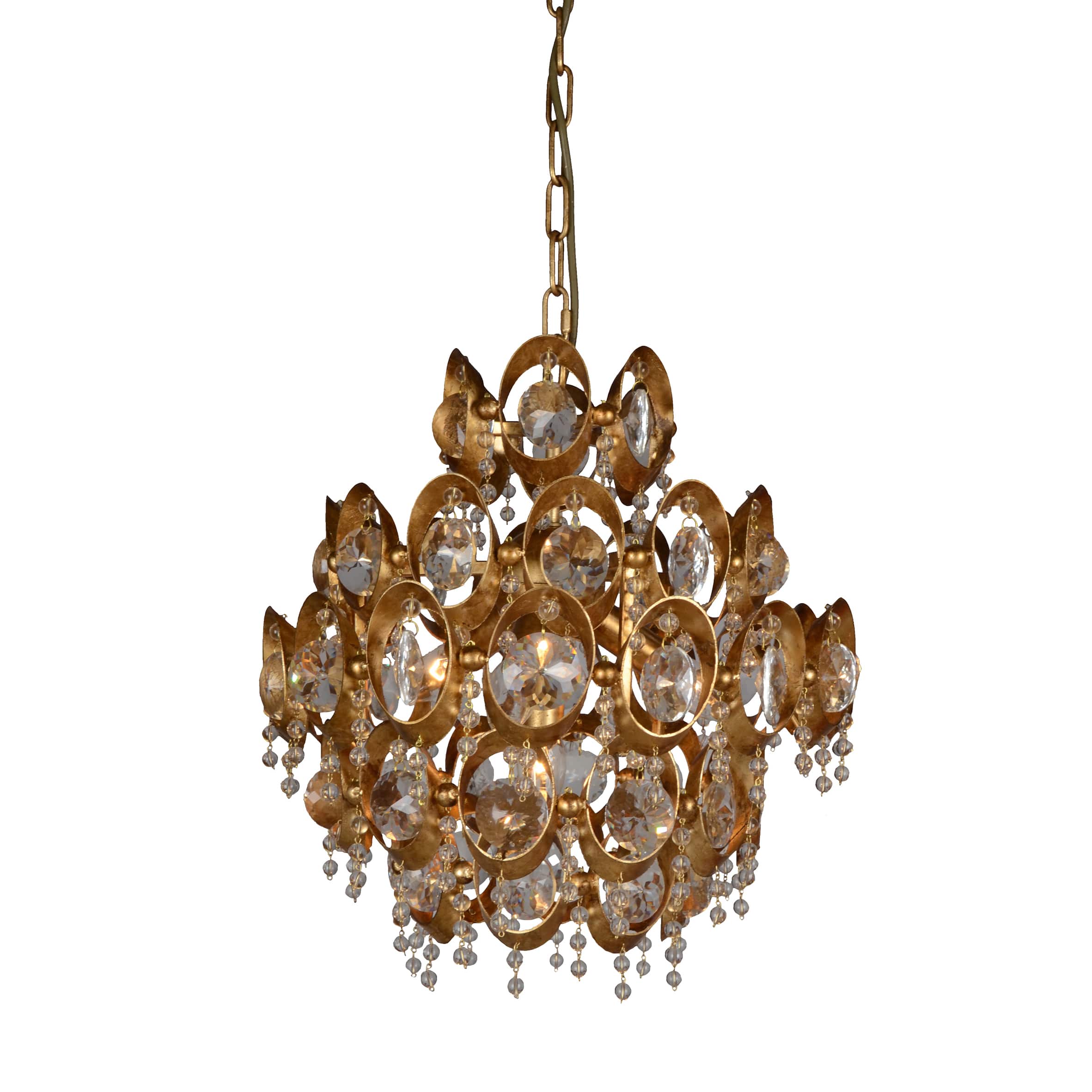 Y-Decor 4 Light Crystal Chandelier in Gold finish (Brass) - Chandeliers For Bedrooms by Overstock.com
