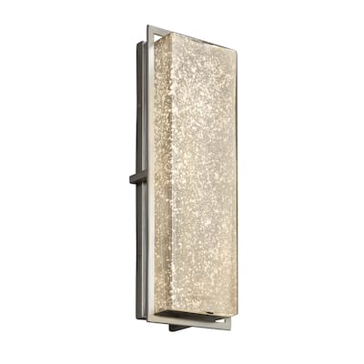 Justice Design Fusion Avalon Brushed Nickel ADA LED Outdoor Wall Sconce, Mercury Shade