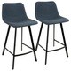 preview thumbnail 7 of 20, Outlaw Industrial Counter Stool in Metal and Faux Leather (Set of 2) Blue