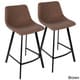 preview thumbnail 18 of 19, Outlaw Industrial Counter Stool in Metal and Faux Leather (Set of 2)