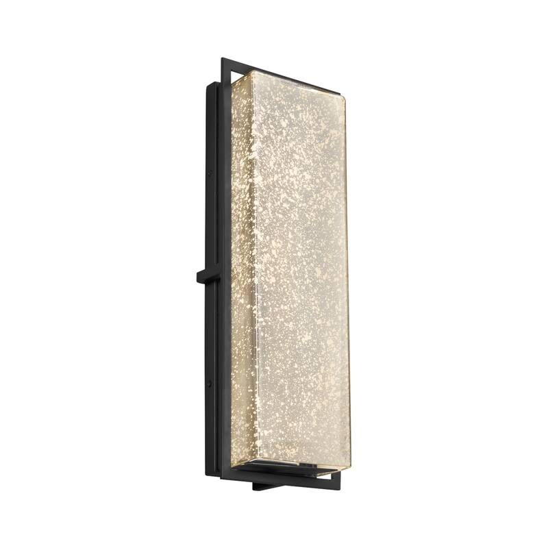 Justice Design Fusion Avalon Matte Black ADA LED Outdoor Wall Sconce, Mercury Shade