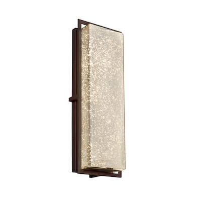 Justice Design Fusion Avalon Dark Bronze ADA LED Outdoor Wall Sconce, Mercury Shade