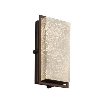 Justice Design Fusion Avalon Dark Bronze ADA LED Small Outdoor Wall Sconce, Mercury Shade