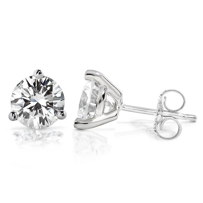 Annello by Kobelli 14k Gold 3-4/5ct TGW Round Brilliant Moissanite Stud Earrings