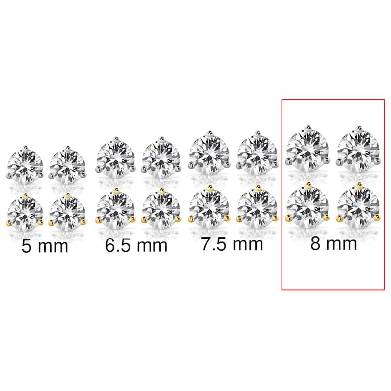 Annello by Kobelli 14k Gold 3-4/5ct TGW Round Brilliant Moissanite Stud Earrings