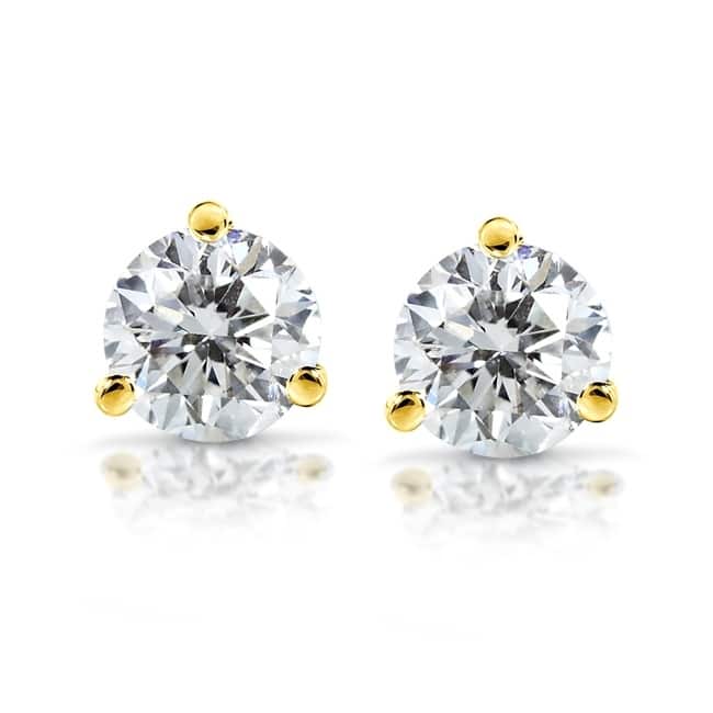Annello by Kobelli 14k Gold 3-4/5ct TGW Round Brilliant Moissanite Stud Earrings
