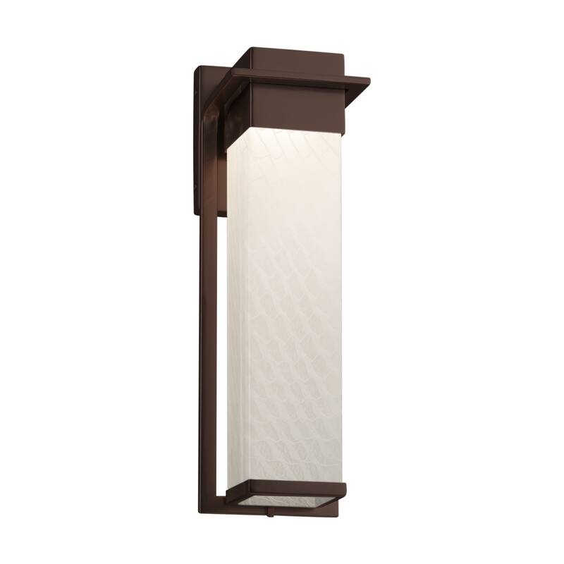 Justice Design Fusion Pacific Dark Bronze Outdoor Wall Sconce, Weave Shade - Dark Bronze