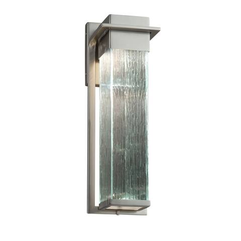 Justice Design Fusion Pacific Brushed Nickel Outdoor Wall Sconce, Rain Shade