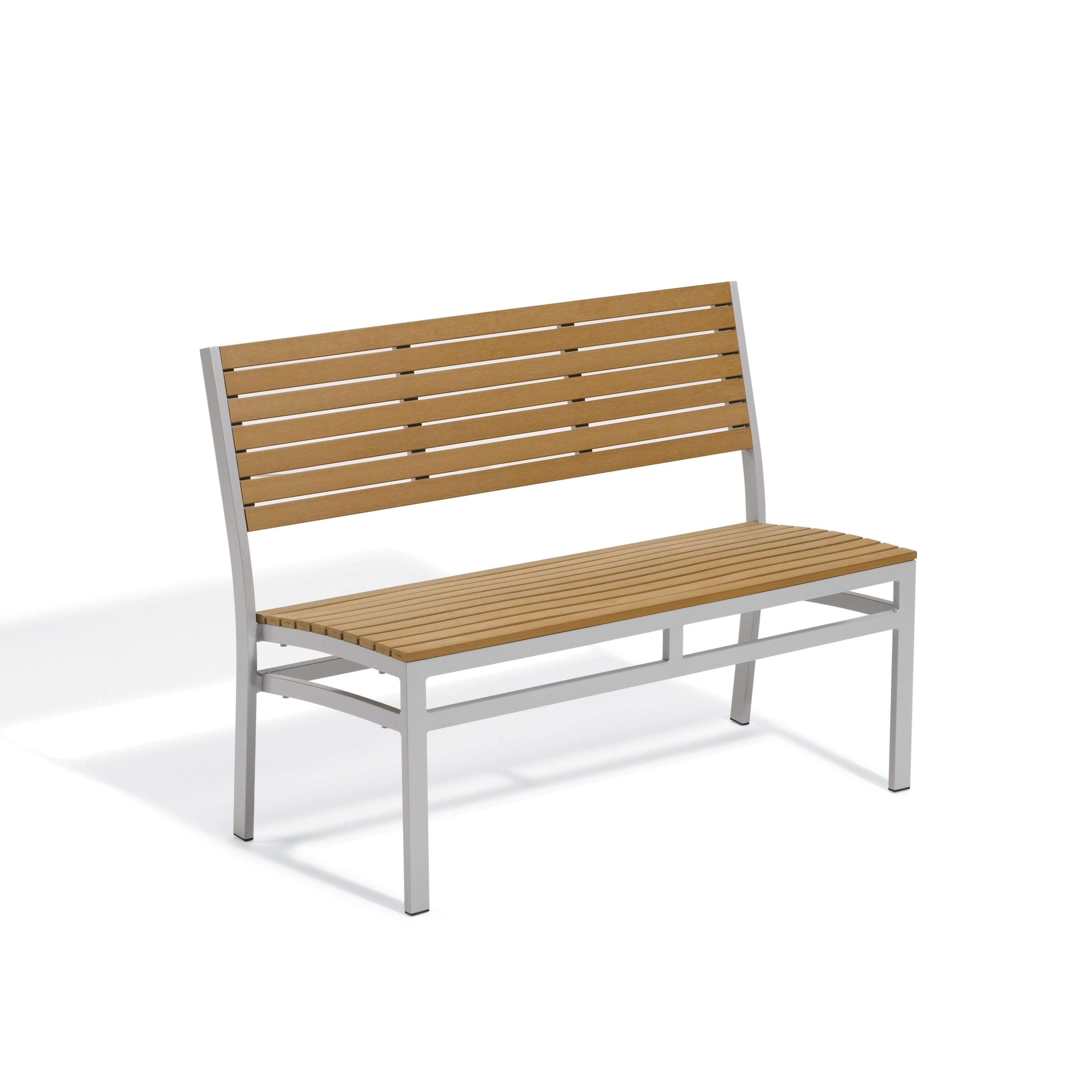 Shop Oxford Garden Travira 48 Inch Stacking Natural Tekwood Bench