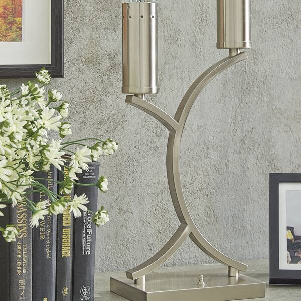 Thane Modern Branch Sparkling Nickel Finish Table Lamp Thane Modern Branch Sparkling Nickel Finish Table Lamp
