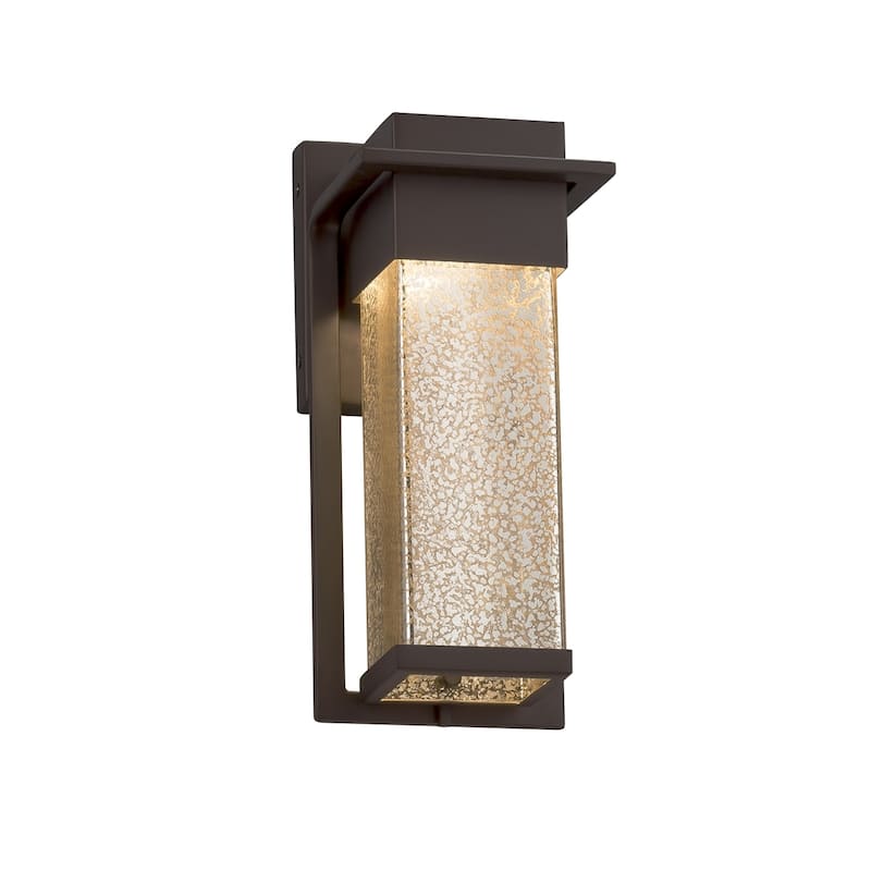 Justice Design Fusion Pacific Dark Bronze Small Outdoor Wall Sconce, Mercury Shade