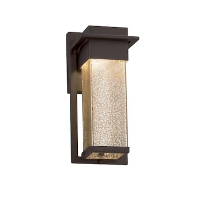Justice Design Fusion Pacific Dark Bronze Small Outdoor Wall Sconce, Mercury Shade