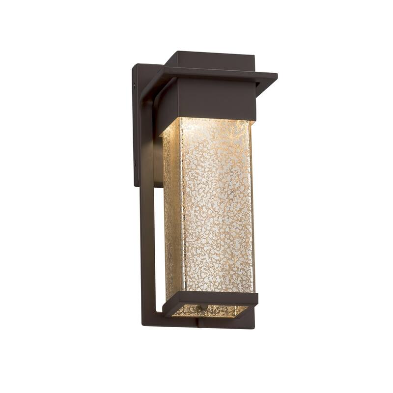 Justice Design Fusion Pacific Dark Bronze Small Outdoor Wall Sconce, Mercury Shade - Dark Bronze