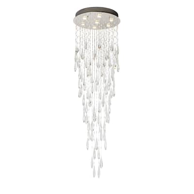 Finesse Lighting Floating Crystal Drops Flush Lamp