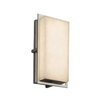 Justice Design Clouds Avalon Brushed Nickel ADA Outdoor LED Small Wall Sconce
