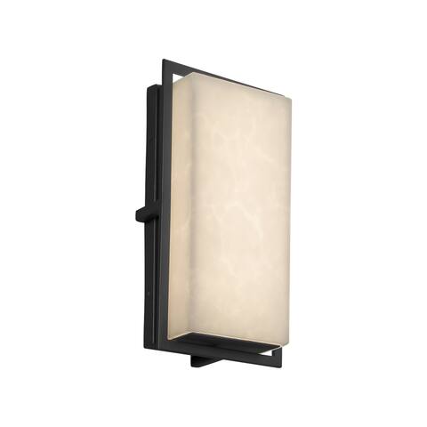 Justice Design Clouds Avalon Matte Black ADA Outdoor LED Small Wall Sconce