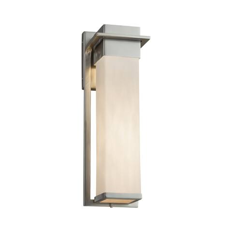 Justice Design Clouds Pacific Brushed Nickel Outdoor LED Wall Sconce