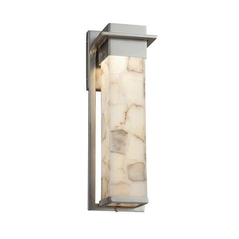 Justice Design Alabaster Rocks Pacific Brushed Nickel Outdoor Wall Sconce