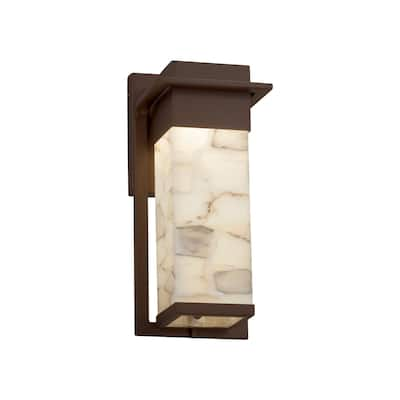 Justice Design Alabaster Rocks Pacific Dark Bronze Small Outdoor LED Wall Sconce