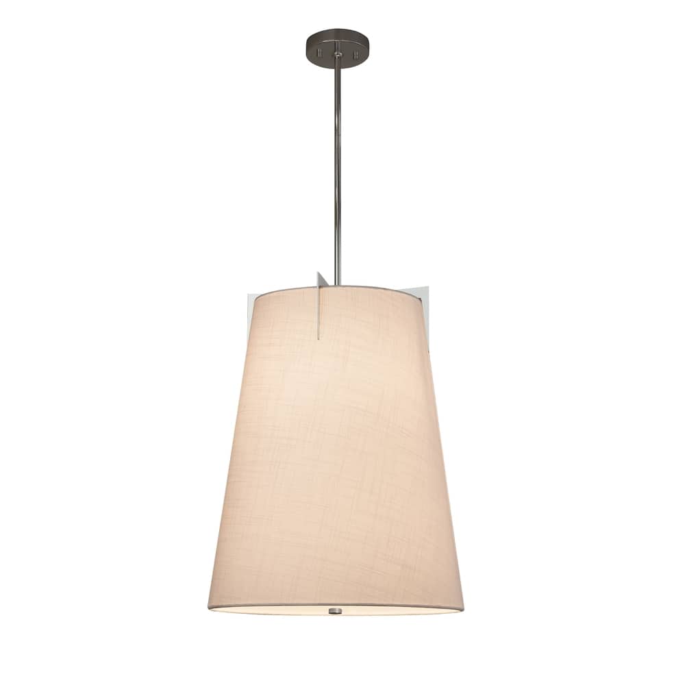 Justice Design Textile Midtown 2-light Polished Chrome Pendant, White Shade