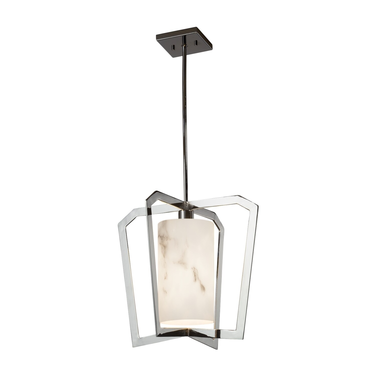 Justice Design Group LumenAria Aria 1-light Polished Chrome Chandelier, Faux Alabaster Shade (Polished Chrome) - Chandeliers For Bedrooms by Overstock.com