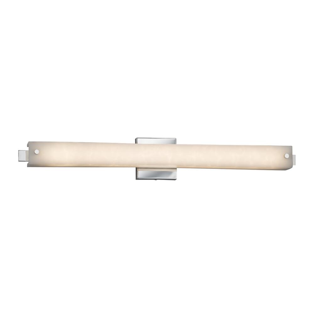 Justice Design Clouds Edge Polished Chrome ADA LED Wall/ Bath bar