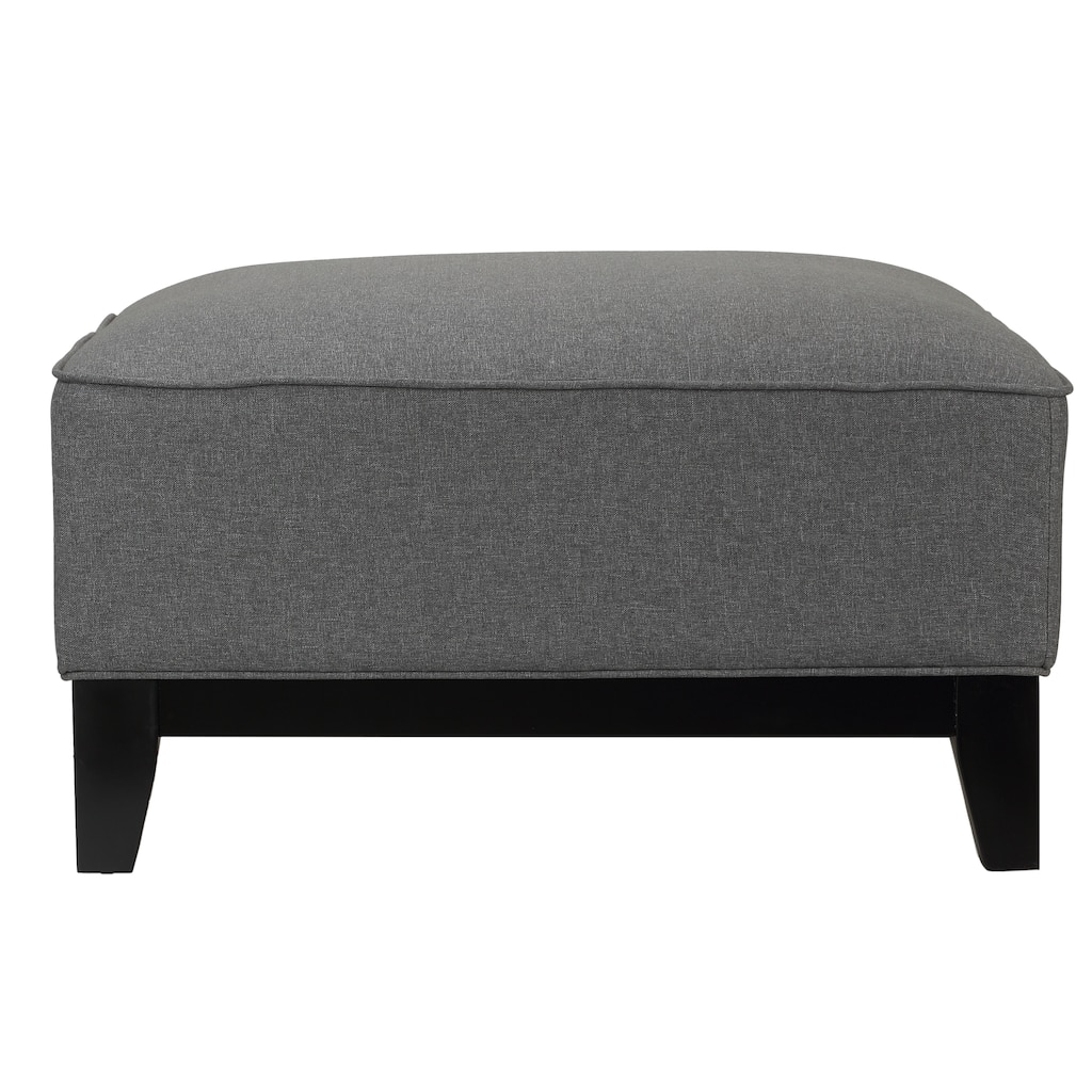 Cortesi Home Voxie Grey Linen Fabric Square Cocktail Ottoman