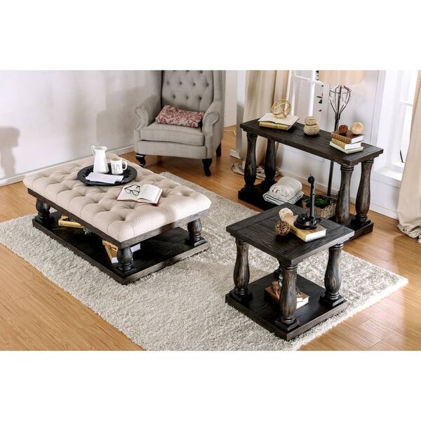 Furniture Of America Fazy Transitional Walnut Fabric Coffee Furniture Of America Fazy Transitional