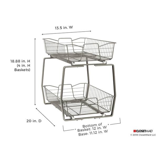 Shop Closetmaid Two Tier Nickel Pull Out Cabinet Organizer Free