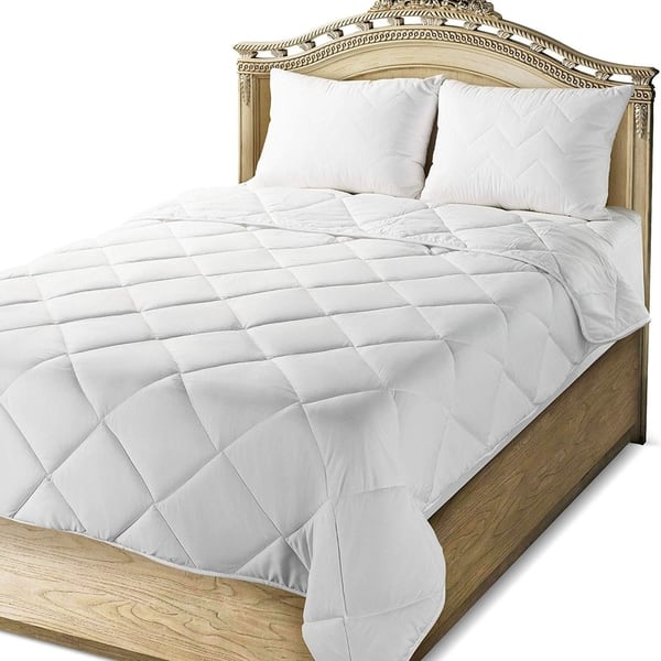 Super Soft White Comforter with Piping Bed Bath & Beyond 15408887