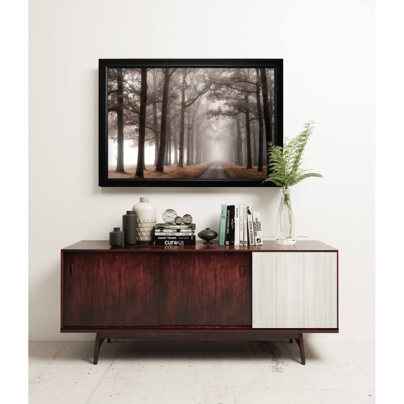 Misty Road - Black Frame - Wood - Black - Rectangle - Traditional