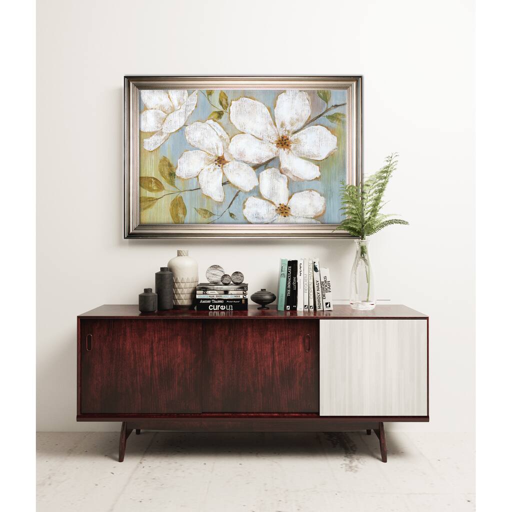 White Blossoms -Silver Frame