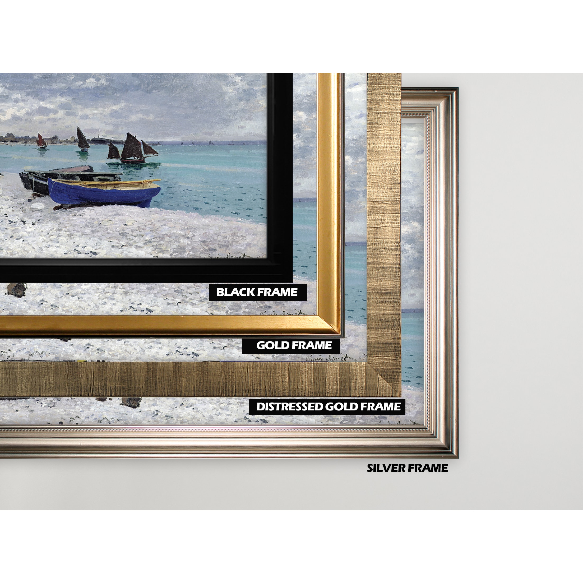 The-Beach -Claude Monet -Silver Frame